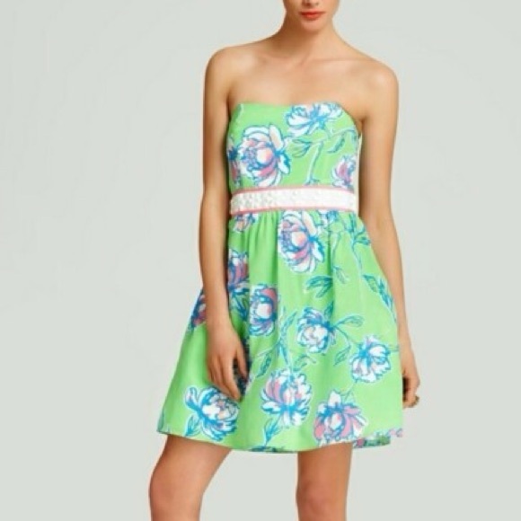Lilly Pulitzer Dresses & Skirts - Lilly Pulitzer Langley Green Strapless A-Line Dress